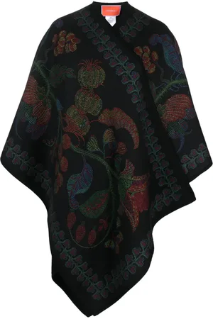 La DoubleJ Poncho con estampado botánico