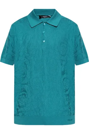 VERSACE Polo con motivo Barocco en jacquard
