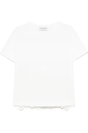 Ermanno Firenze Camiseta con panel de bordado inglés