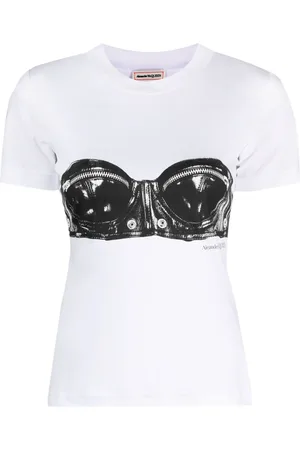 Alexander McQueen Camiseta con estampado de sujetador