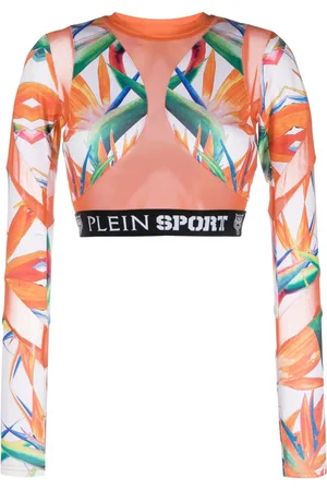 Philipp Plein Top corto con motivo floral