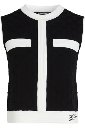 Karl Lagerfeld Top sin mangas con ribetes en contraste