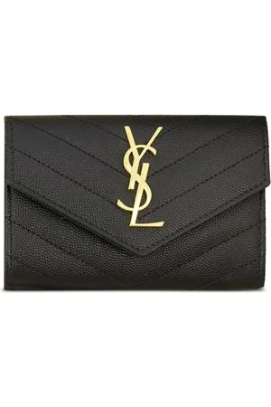 Saint Laurent Tarjetero Cassandre con acolchado chevron