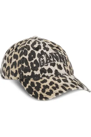Ganni Gorra con estampado de leopardo