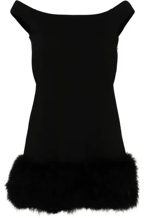 BLUMARINE Vestido corto con detalle de plumas