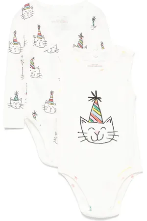 Stella McCartney Set de dos bodies con gato estampado