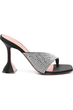Amina Muaddi Mules Shiona con tacón de 95 mm