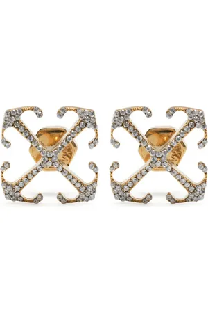 OFF-WHITE Pendientes Mini Arrow con apliques de cristales
