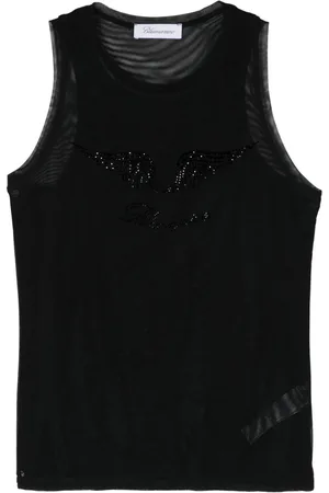 BLUMARINE Top con apliques de strass