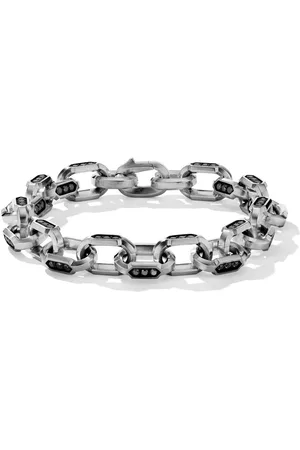 David Yurman Pulsera Hex de 9.5 mm en plata de ley con cadena