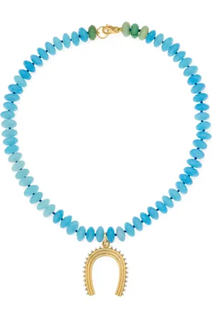 Adina Reyter Collar en oro amarillo de 14 ct con diamantes y jade
