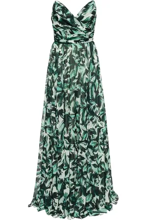 Amsale Vestido palabra de honor estampado
