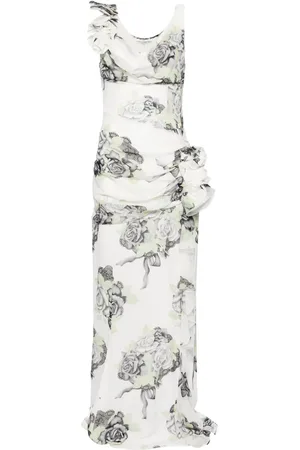 Alessandra Rich Vestido de fiesta con estampado Rose