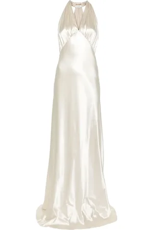 Saint Laurent Vestido largo con cuello halter