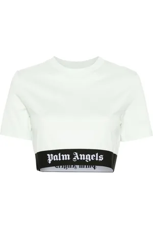 Palm Angels Camiseta corta con franja del logo