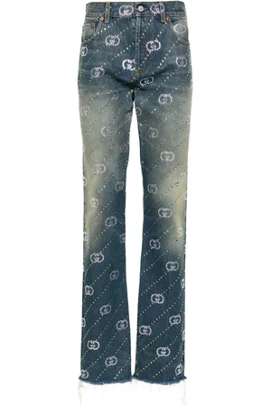 Gucci Vaqueros rectos con motivo Interlocking G