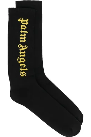 Palm Angels Calcetines con logo en intarsia