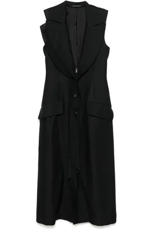 YOHJI YAMAMOTO Vestido midi con escote pronunciado en V