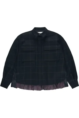 SACAI Camisa con estampado de cuadros finos