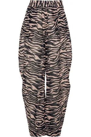 The Attico Pantalones balloon con estampado de cebra
