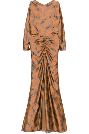Amsale Vestido en jacquard con manga dolman