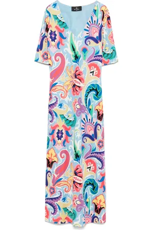 Etro Vestido midi con motivo de cachemira