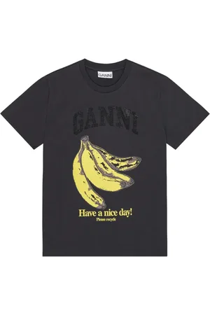 Ganni Camiseta con plátanos estampados