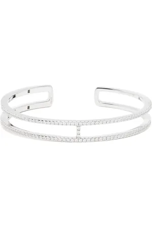 APM Monaco Brazalete Double Line con apliques en pavé