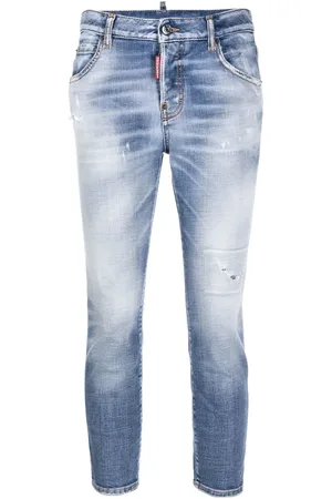 Dsquared2 Vaqueros capri con efecto envejecido