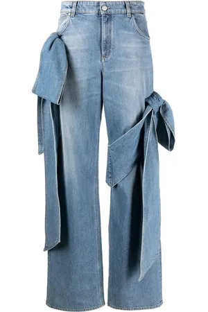 BLUMARINE Vaqueros anchos con detalle de lazo
