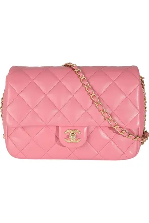 CHANEL Bolso de hombro mini cuadrado con solapa