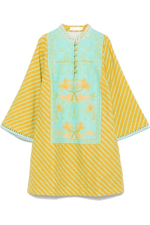 VERANDAH Vestido corto a rayas diagonales
