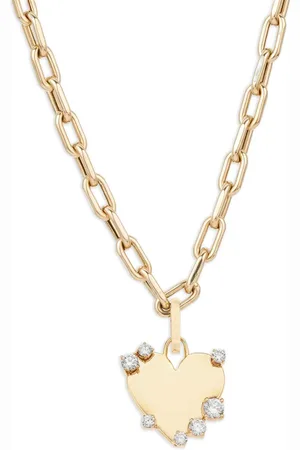 Adina Reyter Collar Dog Tag en oro amarillo de 14 ct con diamantes de x YSE Beauty