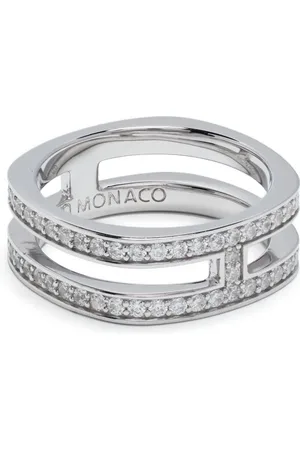 APM Monaco Anillo con doble línea en pavé