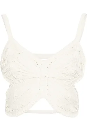 BLUMARINE Top corto con motivo de mariposa