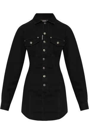 Dsquared2 Vestido camisero con parche del logo