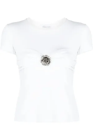 BLUMARINE Camiseta con aplique floral