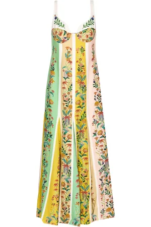 Farm Rio Vestido largo Floral Stripes