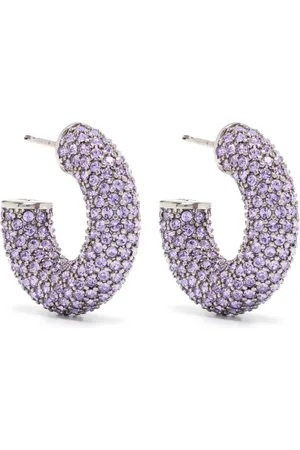 Amina Muaddi Pendientes Cameron con aplique de cristal
