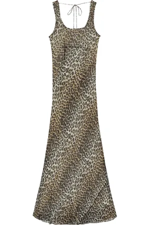 Ganni Vestido con estampado de leopardo