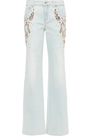 BLUMARINE Vaqueros rectos con detalle de cristales