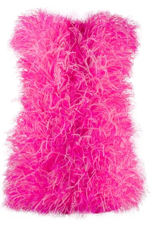 The Attico Vestido corto con plumas