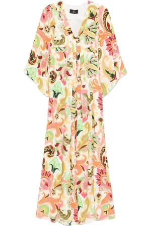 Etro Vestido largo con estampado de cachemira