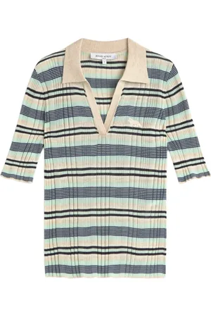 Maison Kitsuné Polo a rayas de canalé fino