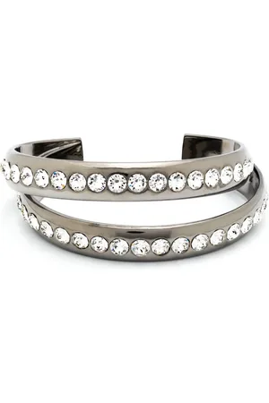 Amina Muaddi Brazalete Jahleel con detalles de cristal