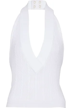 Balmain Top de punto de ochos con cuello halter