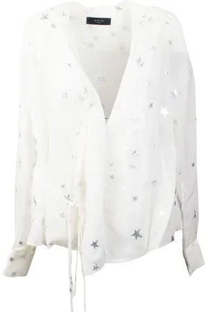 AMIRI Blusa cruzada con estampado de estrellas