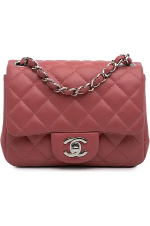 CHANEL 2019 Mini Square Classic Lambskin Single Flap crossbody bag