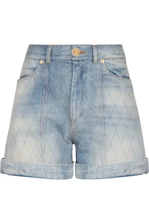 Balmain Pantalones vaqueros cortos a rombos