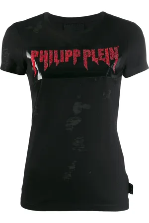 Philipp Plein Camiseta con logo con efecto envejecido